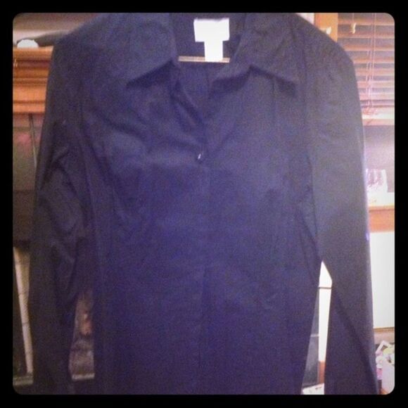 Vintage 90’s BLACK BUTTON DOWN WITH FRENCH CUFFS​ - Picture 2 of 5